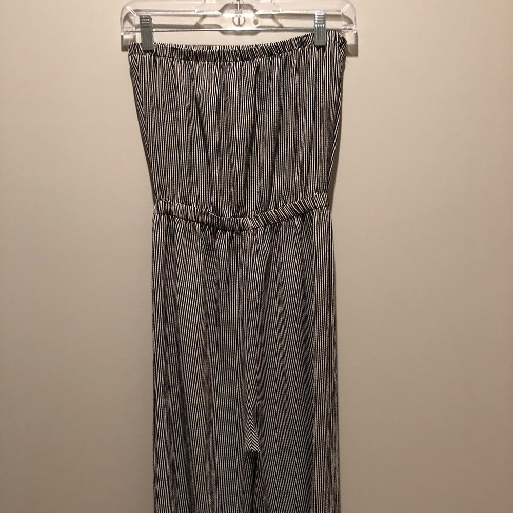 Black and white striped jumpsuit